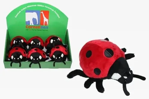 Teddys Rothenburg Kuscheltier Marienkäfer 16 cm liegend schwarz/rot Plüschtier Stofftier