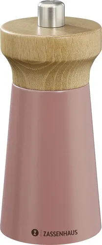 Zassenhaus Salzmühle WESTERLAND 12 cm - coral/Buche 24081 - Küchenhelfer mit präzisem Mahlwerk, stufenlos einstellbar von pulverfein bis grob, ideal für Salate und Grillgerichte.