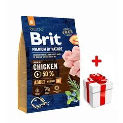 BRIT Premium By Nature Adult M 3kg +Überraschung für den Hund