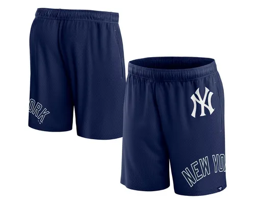 Fanatics Sporthose New York Yankees Mesh Shorts blau S - Baseball Shorts in Blau, aus 100% Polyester, ideal für Fans, die Komfort und Stil vereinen möchten.