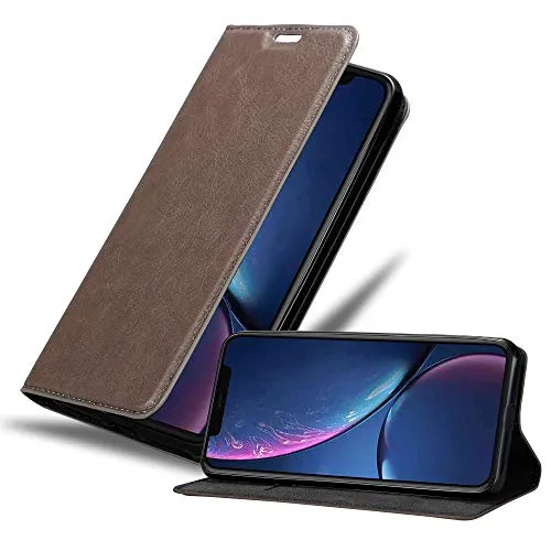 Cadorabo Hülle kompatibel mit Apple iPhone 11 aus Premium Kunst Leder Flip Klappbare Stoßfeste Magnetische [Standfunktion] [Kartenfächern] Cover Hülle für iPhone 11 Tasche in Braun