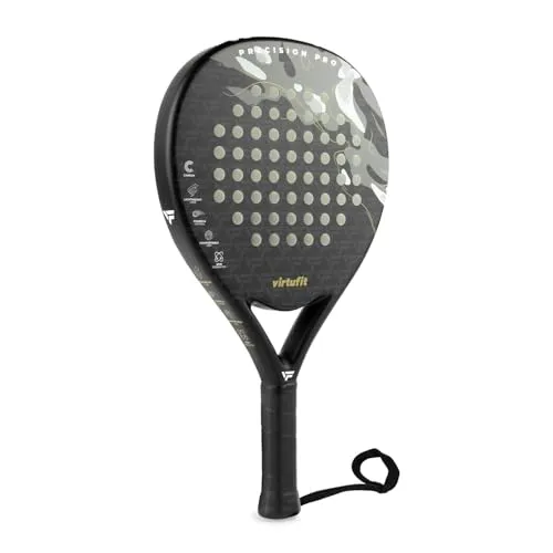 VirtuFit Precision Pro Padelschläger – Schwarz – Gold