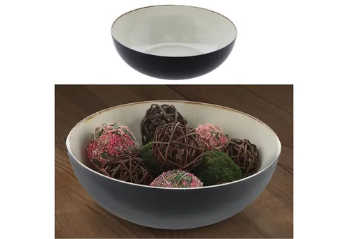 CEPEWA Dekoschale Dekoschale rund creme schwarz Antikoptik Ø30cm