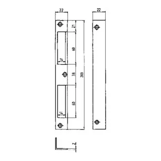 BEVER Winkelschließblech 4 HAT 22x200x22 rd verzinkt