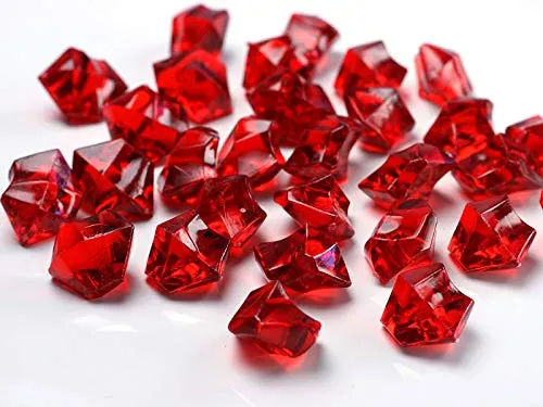 Goodymax 50 Kristall Steine Weinrot 25 mm - EIS Rot Deko Streudeko Diamanten Tischdeko