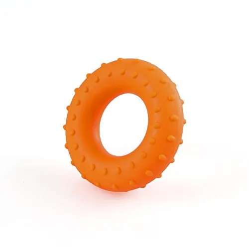 AFH Webshop Handtrainer Ring Silikon | Fingertrainer | Hand Grip Trainer | Grip Ring mit Noppen | Round BURL | 3 Verschiedene Widerstände (stark)