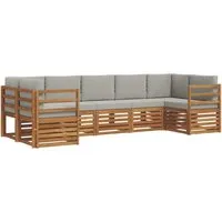 vidaXL Sofagarnituren 7 pcs aus Akazienholz in Hellgrau - Stylisches und funktionales Outdoor-Sofa-Set aus solidem Akazienholz, perfekt für Garten, Terrasse oder Pool. Modular anpassbar für jeden Anlass und pflegeleicht – ideal für entspannte Stunden im Freien.