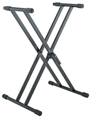 K&M 18990 Rick X-Keyboardständer - Zubehör für Tasteninstrumente, höhenverstellbar in 5° Schritten mit Schnellspannhebel, ideal für Musiker, die Flexibilität und Stabilität benötigen.