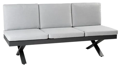 Outdoor Gartenbank RIEKE, Aluminium, Grau, 3-Sitzer von Outdoor