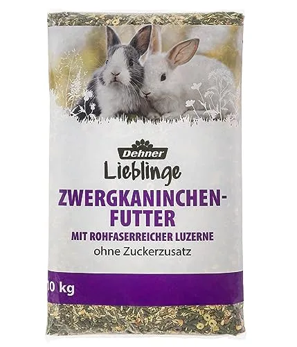 Dehner Lieblinge Nagerfutter, Zwergkaninchen-Futter, mit rohfaserreicher Luzerne, 10 kg