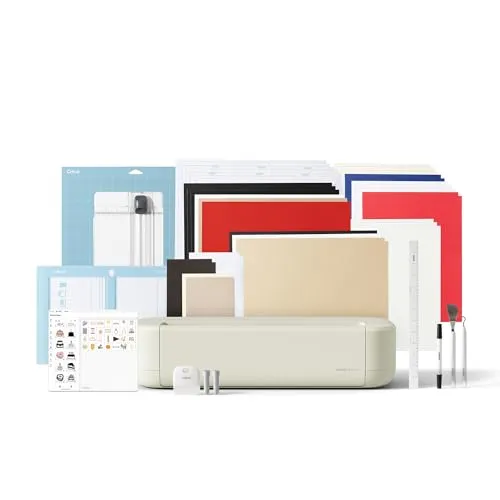 Cricut Explore® 5 Essential Bundle + Digitale Inhalte. Intelligente Schneidemaschine – perfekt für Projekte wie individuelle Vinyl-Aufkleber, T-Shirts, vollfarbige Sticker, Karten und mehr