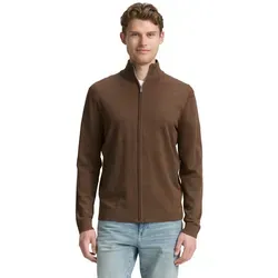 TOM TAILOR Strickjacke mit Logo Stickerei - Herren-Strickjacke in braun (XL), aus 100% Baumwolle, atmungsaktiv und pflegeleicht, ideal für casual Looks mit stilvollem Logo-Design.