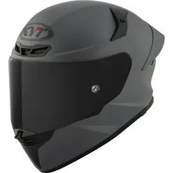 KYT TT-Revo Plain Helm, grau matt, XL (61/62) - Der KYT TT-Revo Helm überzeugt durch seine innovative ADT-Advanced Thermoplast Schale und aerodynamisches Design. Ideal für Motorradfahrer, die Komfort und Stil suchen. Mit praktischem Visiermechanismus und optimaler Luftzirkulation.