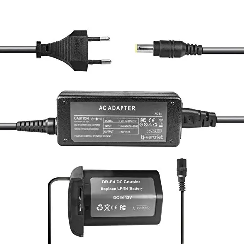 Netzteil mit Akkuadapter für Canon EOS 1D X, 1D Mark IV, 1D Mark III, 1Ds Mark III - ersetzt ACK-E4-12V 2A