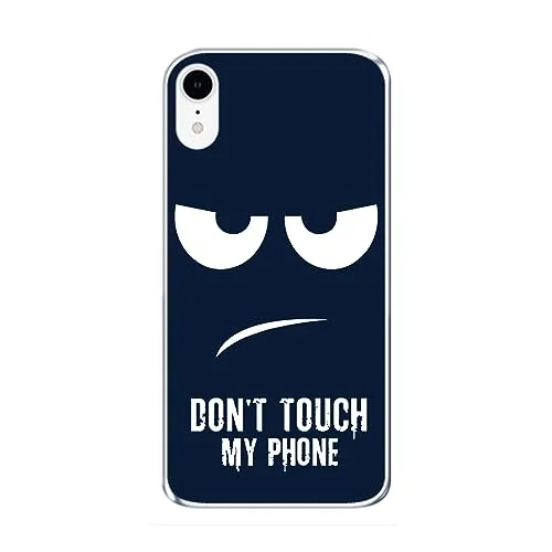 König Design Handyhülle Kompatibel mit Apple iPhone XR Hülle TPU Eckenschutz Stoßfest Dünn Kratzfest Schutzhülle - Dont Touch My Phone Blau