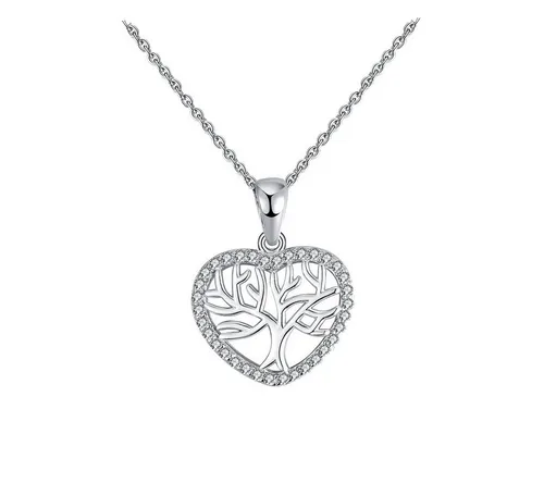 Suzan Gold Kette mit Anhänger Heartroots – Lebensbaum aus 925er Silber - Ketten mit Anhänger, elegante Lebensbaum-Kette aus 925er Silber mit funkelnden Zirkonia-Steinen, symbolisiert Verbundenheit und Wachstum – ideal als Geschenk oder für dich selbst.