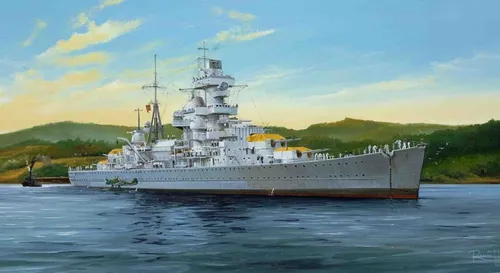 Trumpeter 05317 Modellbausatz German Cruiser Admiral Hipper 1941 - Wasserfahrzeug-Modellbausätze mit präzisen Details und einfacher Montage, ideal für Modellbau-Enthusiasten und Sammler.
