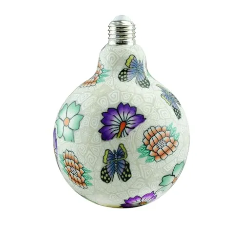 X4-LIFE LED-Porzellankugel mit E27-Fassung mit verschiedenen Mustern (Schmetterling)