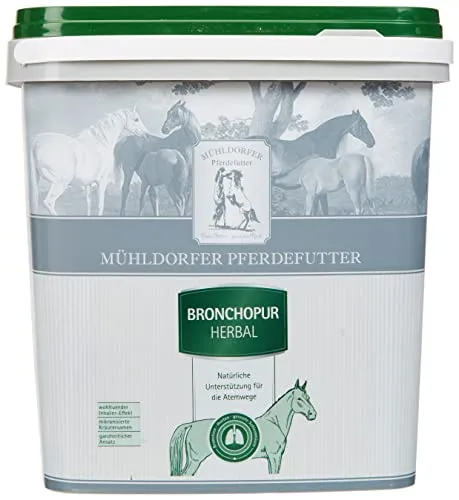 Mühldorfer Bronchopur Herbal - 1,8 kg - Beruhigungsmittel für Pferde, fördert das Abhusten und beruhigt die Atemwege mit natürlichen Kräutern für effektiven Inhalationseffekt.