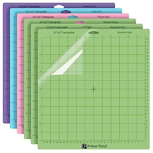 Prime Vinyl Schneidematte- 6 Stück Cricut Schneidematte für Silhouette, Cricut Explore Air 2/Air/One Maker, 12x12 inch Schneidematten-Set, Zubehör für Cricut