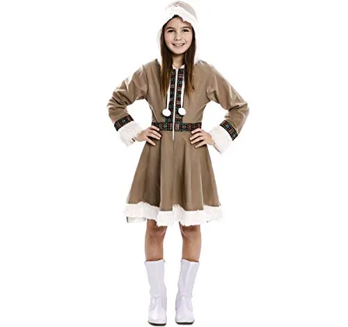EUROCARNAVALES Kuscheliges Eskimo-Mädchenkostüm Karnevals-Verkleidung braun - Braun