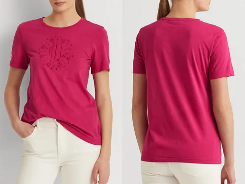 LAUREN RALPH LAUREN Iconic Bluse T-Shirt für Damen in Rosa - Vielseitiges T-Shirt für Damen, ideal für Freizeit und Business. Leichtes Material sorgt für hohen Tragekomfort und Pflegeleichtigkeit. Perfekt für jede Jahreszeit.