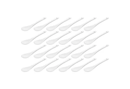 Wellgro Esslöffel Eierlöffel Porzellan (24 Stück) - Tafellöffel aus Porzellan, vielseitig einsetzbar als Eierlöffel, Kaffeelöffel oder Dessertlöffel – ideal für jeden Anlass und perfekt für Ihren Frühstückstisch.