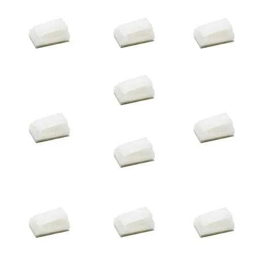 Selbstklebende Kabelklemmen, 10 Stück Kabelhalter Kabelclips, Kabel Clips, für Ladekabel, Netzkabel, Büro Desk