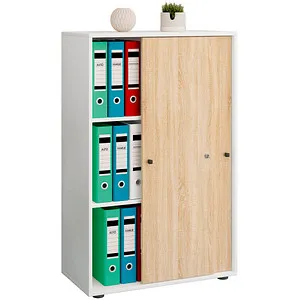 Mid.you Aktenschrank in Weiß und Sonoma Eiche