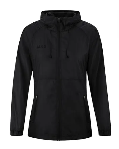 JAKO Damen Lightweightjacke Flow - Schwarz, Größe S (34/36) - Funktionsjacke aus 100% recyceltem Polyester, wind- und wasserabweisend, ideal für sportliche Aktivitäten und Outdoor-Abenteuer.