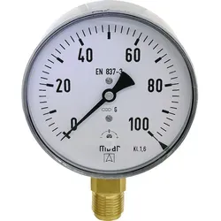 Kapselfedermanometer KP 100.3 0-60 mbar, DN15 (1/2''), Ø 100 mm