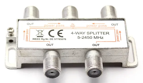 SAT BK Verteiler Splitter 4-fach 4-Way 5-2450 MHz