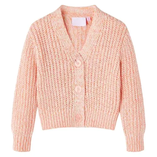 vidaXL Kinder-Strickjacke Mädchen Langarm Pullover Kinderjacke Jacke Pulli Rosa 128