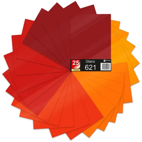 25er Set DIN A4 Bögen Rot 30x21cm ORACAL 621 Glanz Folie Auto Plotter
