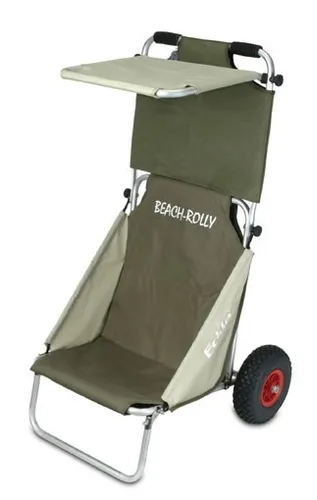 Eckla Beach Rolly mit pannensicherer Bereifung und Sonnendach olivgrün - Camping-Möbel, ideal für den Strand mit pannensicherer Bereifung und schützendem Sonnendach für maximalen Komfort.
