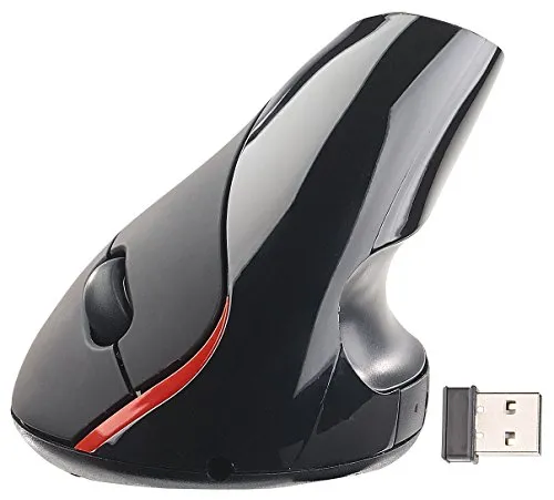 GeneralKeys Vertikalmaus: Optische USB-Funkmaus, vertikal ergonomisch, 1.600 dpi, per USB ladbar (vertikale Maus, Ergonomische Mouse, optisches Kabel)