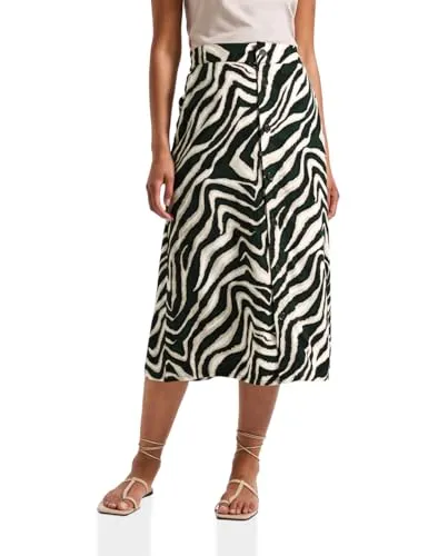 Damen Midi-Rock mit Knopfleiste