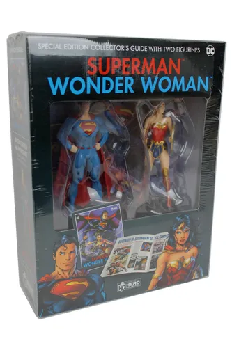 Eaglemoss Collection Comicfigur DC Superman and Wonder Woman Illustrated Guide - Inkl. 2 Figuren 1:14 - Spielfiguren, bietet eine detaillierte Anleitung und kommt mit zwei hochwertigen Figuren, ideal für Sammler und Fans!
