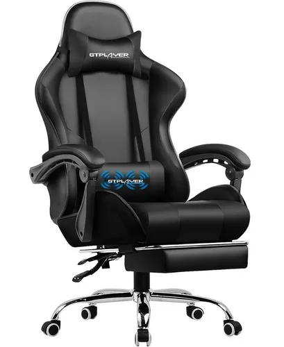 GTPLAYER Gaming-Stuhl Bürostuhl mit Massagefunktion, Fußstütze, Kopfstütze (Packung), Ergonomischer Gamer Stuhl Maximale Belastung 150 kg, 360° drehbar