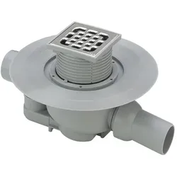 Viega Badablauf 4921.6 DN40xDN50 - Sanitärinstallation mit robustem Kunststoff in grau, ideal für zuverlässige Abwasserentsorgung im Badezimmer.