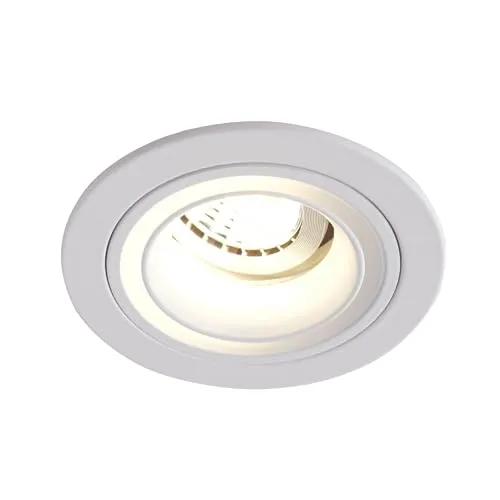 Mextronic Deckeneinbaurahmen: Einbaurahmen Mattes Weiß blendfrei 900W Ø75 mm für GU10 | MR16 IP20 für LED Spot, normale Halogen