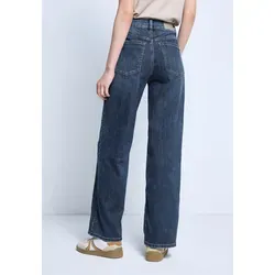 Street One Studio Wide Leg Jeans Dark Blue Clean Wash 29 - Stylische Wide Leg Jeanshose im Loose Fit mit High Waist, dunkler Waschung und praktischen 5-Pocket-Taschen – perfekt für einen lässigen Look.