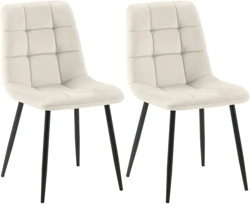furnicato Esszimmerstuhl Tilde 2er Set cremeweiß