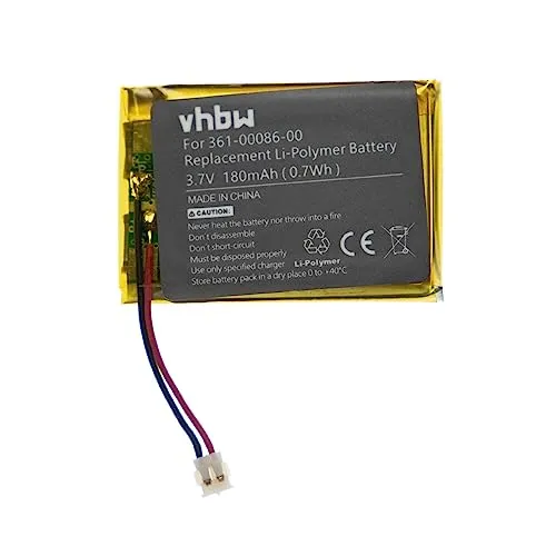 vhbw Akku Ersatz für Garmin 361-00086-00, 361-00086-10 für Smartwatch Uhr Fitnessarmband (180mAh, 3,7V, Li-Polymer)