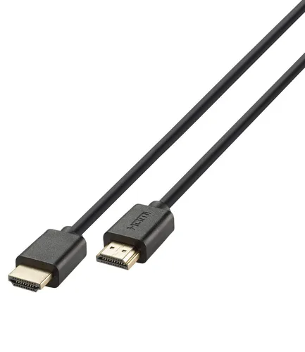 VIVANCO Ultra High Speed HDMI® Kabel 2,0 m – Schwarz - Hochwertiges HDMI 2.1 Kabel für gestochen scharfe Bild- und Tonübertragung. Ideal für Fernseher, Projektoren und Gaming-Konsolen.