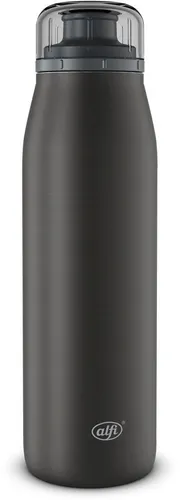 alfi Isolierflasche ISO BOTTLE 0,5 l velvet black mat - Thermobehälter aus doppelwandigem Edelstahl, hält Getränke lange heiß oder kalt, ideal für unterwegs.