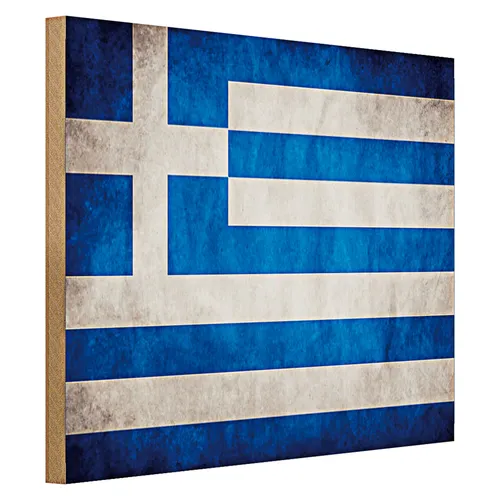 Holzschild Flagge 40x30cm Griechenland Fahne