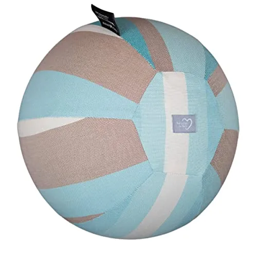 Hoppediz Luftballon-Hülle, praktischer Handtaschen Ball, Spielspaß für unterwegs und zuhause, schnell aufgepustet, Geschenkidee, 2 Luftballons inklusive, Design Brest, Ø 25 cm, Blau