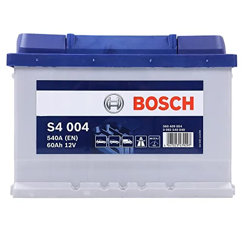 Bosch Automotive S4 S4004 Starterbatterie 60Ah - Autobatterie mit 60Ah und 540A, wartungsfrei dank Doppeldeckel-Design und optimierter Startleistung für zuverlässige Fahrzeugstarts.