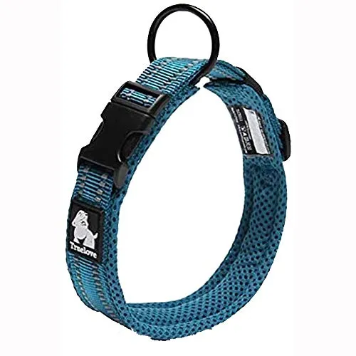 Truelove Dog Training Halsband tlc5011 Reflektierende Premium Accessoires aus Duraflex Schnalle Nylon Gurtband Pet Halsbänder in blau